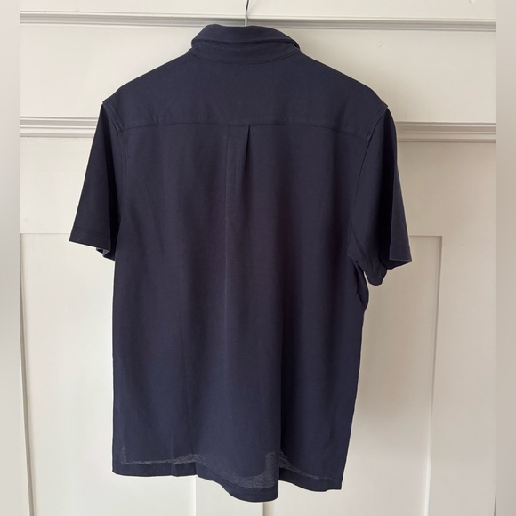 MUJI Men's Medium Navy Polo Knit Shirt - Picture 3 of 8